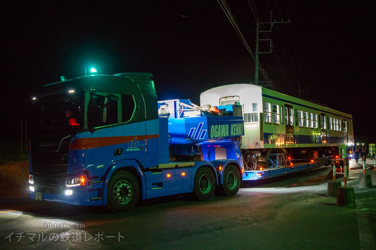 新101系1261f クハ1262号車 陸送で横瀬車両基地から西武ドーム メットライフドーム トレイン広場 へ 西武鉄道情報館